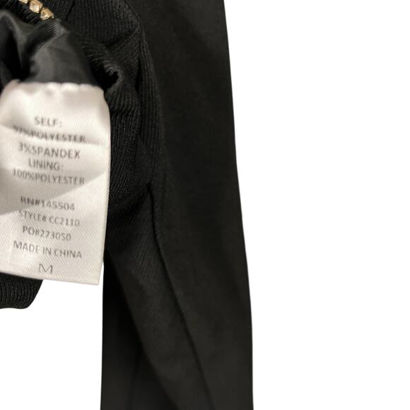 Fashion Nova Always Prepared Rhinestone Trim Jacket Black - Picture 12 of 15